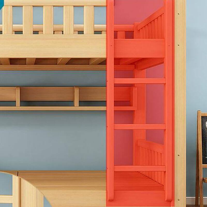 Modern Pine Bunk Bed with Ladder and Optional Storage Solutions