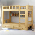 Modern Pine Bunk Bed with Ladder and Optional Storage Solutions