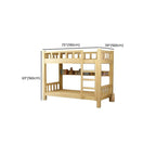 Modern Pine Bunk Bed with Ladder and Optional Storage Solutions Dimensions