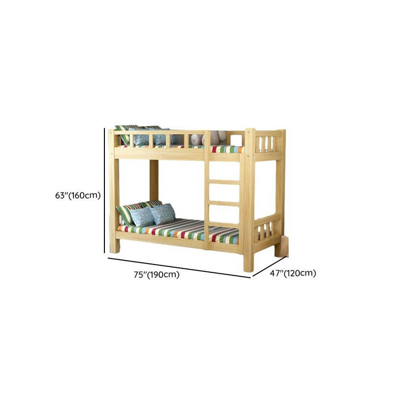 Modern Pine Bunk Bed with Ladder and Optional Storage Solutions Dimensions