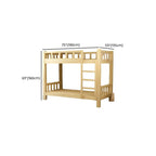 Modern Pine Bunk Bed with Ladder and Optional Storage Solutions Dimensions