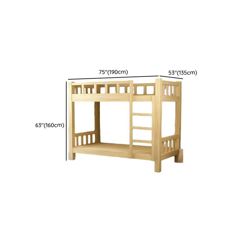 Modern Pine Bunk Bed with Ladder and Optional Storage Solutions Dimensions