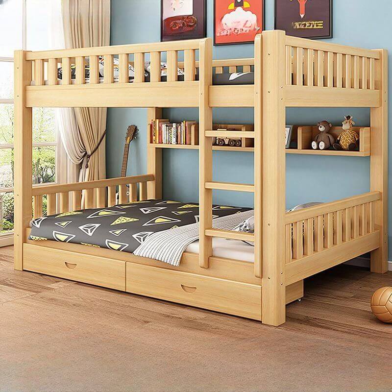 Modern Pine Bunk Bed with Ladder and Optional Storage Solutions Main Product Image Hauptbild