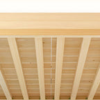 Modern Pine Bunk Bed with Mattress, Bookshelf, and Ladder in Natural Finish