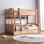 Modern Pine Kids Bed with Bookcase and Built-In Ladder