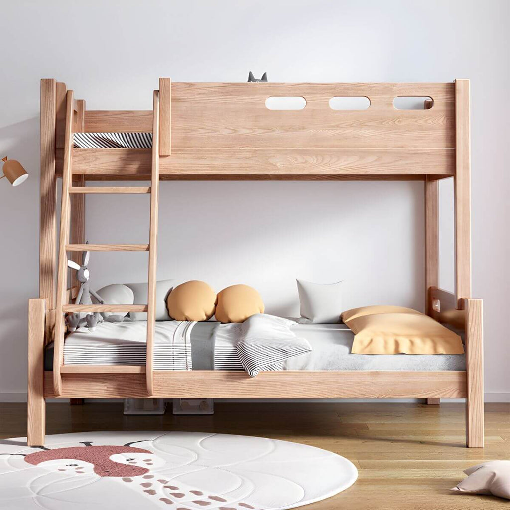 Modern Pine Kids Bed with Bookcase and Built-In Ladder Main Product Image