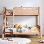 Modern Pine Kids Bed with Bookcase and Built-In Ladder Main Product Image