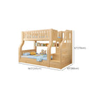 Modern Pine Kids Bunk Bed with Mattress and Bookcase - Natural Finish Dimensions