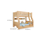 Modern Pine Kids Bunk Bed with Mattress and Bookcase - Natural Finish Dimensions