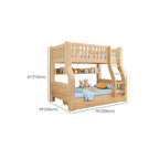 Modern Pine Kids Bunk Bed with Mattress and Bookcase - Natural Finish Dimensions