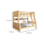Modern Pine Wood Bunk Bed Set with Mattress, Natural Finish Dimensions