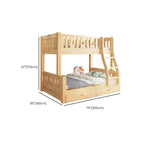 Modern Pine Wood Bunk Bed Set with Mattress, Natural Finish Dimensions