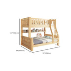 Modern Pine Wood Bunk Bed Set with Mattress, Natural Finish Dimensions