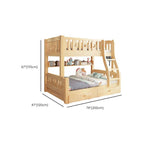 Modern Pine Wood Bunk Bed Set with Mattress, Natural Finish Dimensions