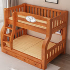 Modern Pine Wood Bunk Bed With Ladder And Storage