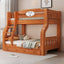 Modern Pine Wood Bunk Bed With Ladder And Storage