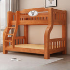 Modern Pine Wood Bunk Bed With Ladder And Storage