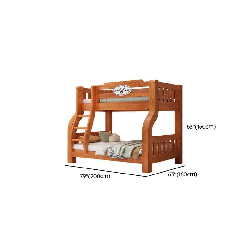 Modern Pine Wood Bunk Bed With Ladder And Storage Dimensions