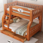 Modern Pine Wood Bunk Bed With Ladder And Storage Main Product Image