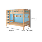 Modern Pine Wood Bunk Bed with Ladder & Guardrails Dimensions
