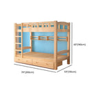 Modern Pine Wood Bunk Bed with Ladder & Guardrails Dimensions