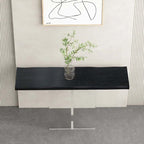 Modern Pine Wood Console Table With Acrylic Pedestal