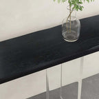 Modern Pine Wood Console Table With Acrylic Pedestal