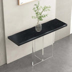 Modern Pine Wood Console Table With Acrylic Pedestal