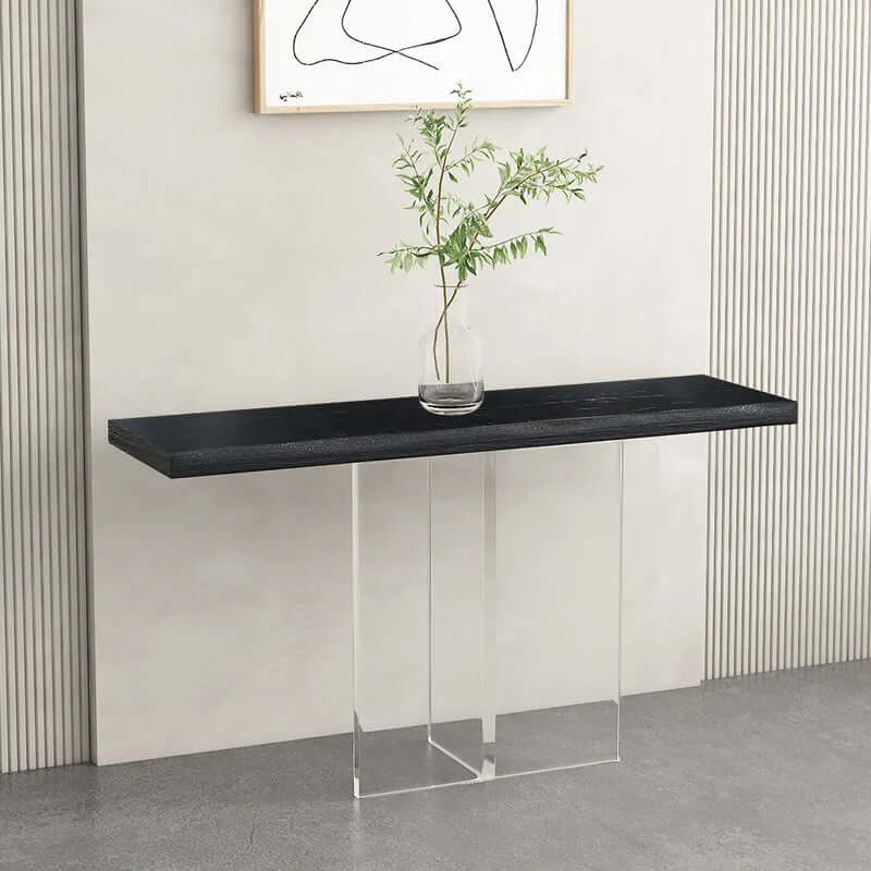 Modern Pine Wood Console Table With Acrylic Pedestal Main Product Image