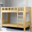 Modern Pine Wood Kids Bunk Bed with Storage Drawers in Natural Finish