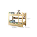 Modern Pine Wood Kids Bunk Bed with Storage Drawers in Natural Finish Dimensions