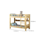 Modern Pine Wood Kids Bunk Bed with Storage Drawers in Natural Finish Dimensions