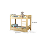 Modern Pine Wood Kids Bunk Bed with Storage Drawers in Natural Finish Dimensions