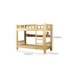 Modern Pine Wood Kids Bunk Bed with Storage Drawers in Natural Finish Dimensions