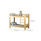 Modern Pine Wood Kids Bunk Bed with Storage Drawers in Natural Finish Dimensions