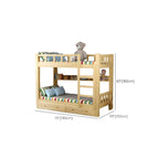 Modern Pine Wood Kids Bunk Bed with Storage Drawers in Natural Finish Dimensions