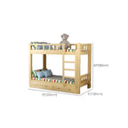 Modern Pine Wood Kids Bunk Bed with Storage Drawers in Natural Finish Dimensions