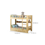 Modern Pine Wood Kids Bunk Bed with Storage Drawers in Natural Finish Dimensions