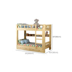 Modern Pine Wood Kids Bunk Bed with Storage Drawers in Natural Finish Dimensions