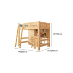 Modern Pine Wood Loft Bed Set with Mattress and Ladder Dimensions
