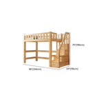 Modern Pine Wood Loft Bed Set with Mattress and Ladder Dimensions