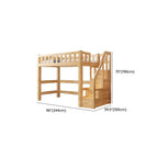 Modern Pine Wood Loft Bed Set with Mattress and Ladder Dimensions