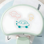 Modern Plastic Kids Writing Desk with Ergonomic Chair – Moon & Rectangle Shapes