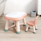 Modern Plastic Kids Writing Desk with Ergonomic Chair – Moon & Rectangle Shapes