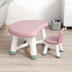 Modern Plastic Kids Writing Desk with Ergonomic Chair – Moon & Rectangle Shapes