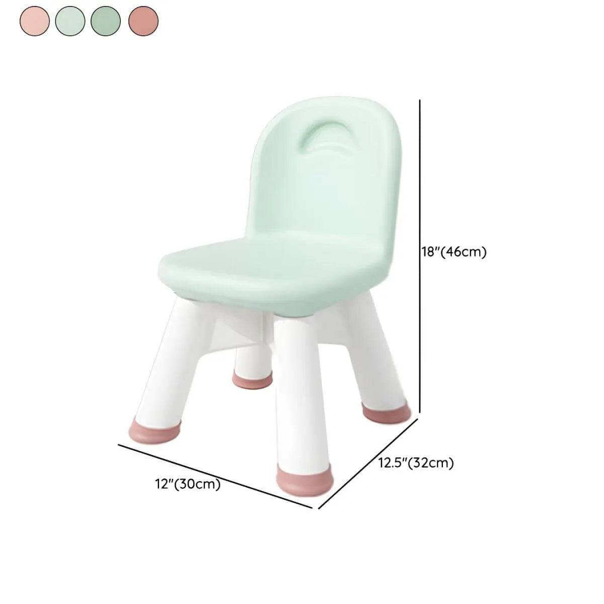 Modern Plastic Kids Writing Desk with Ergonomic Chair – Moon & Rectangle Shapes Dimensions