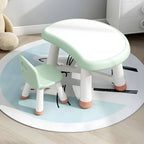 Modern Plastic Kids Writing Desk with Ergonomic Chair – Moon & Rectangle Shapes Main Product Image