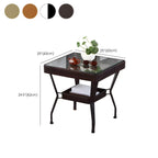 Modern Rattan Patio Table with Tempered Glass Top Dimensions