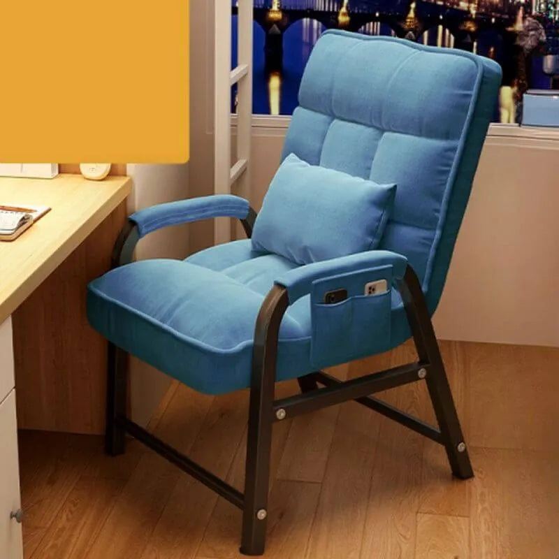 Modern Reclining Arm Chair with Ottoman – Biscuit Back Accent Seating