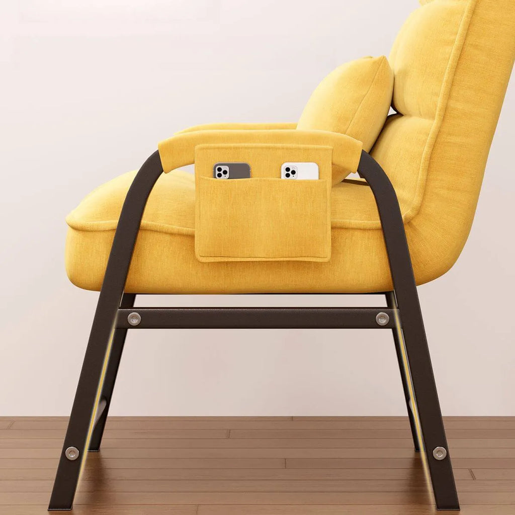 Modern Reclining Arm Chair with Ottoman – Biscuit Back Accent Seating